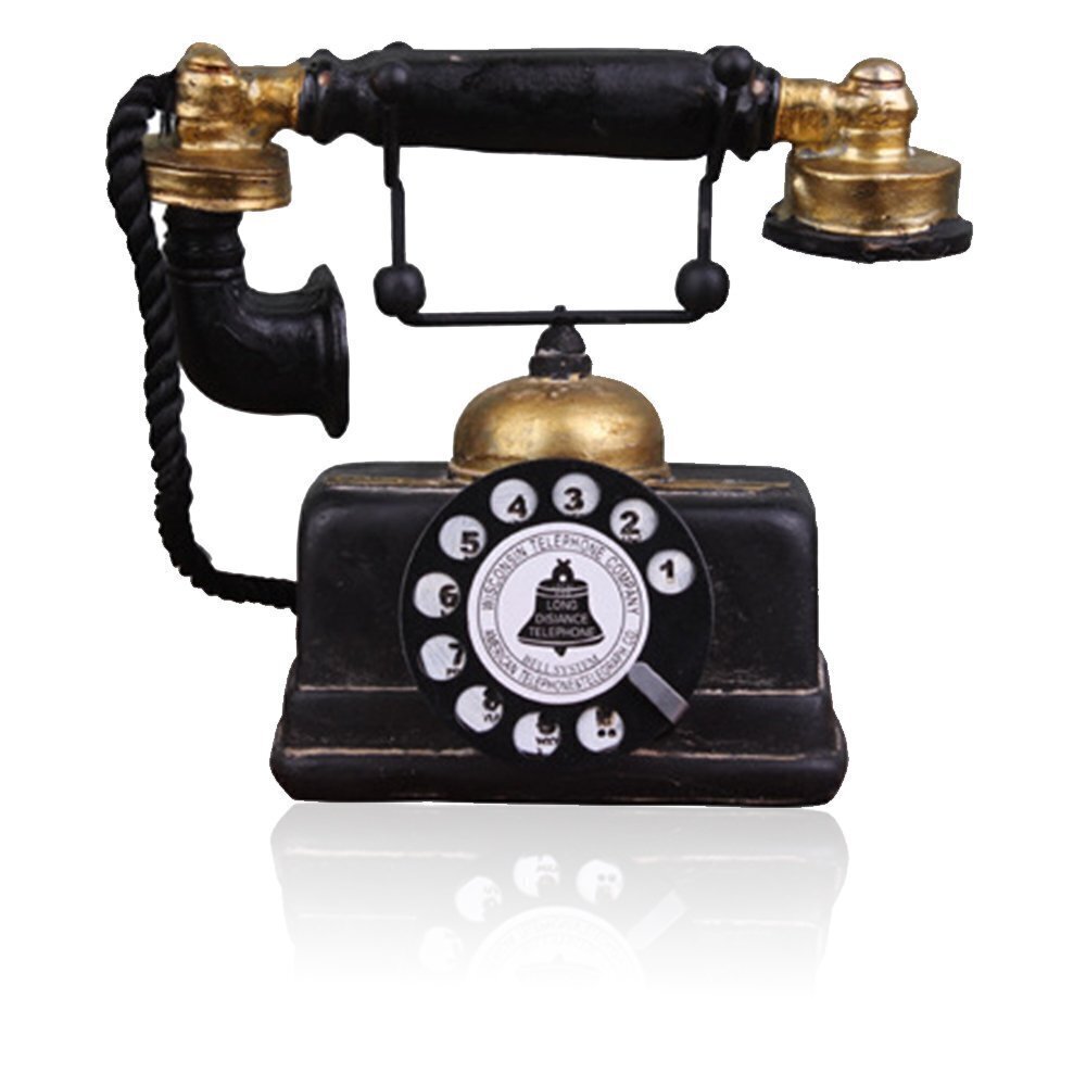 5859 Small Creative Retro Phone Model European Resin Rotary dial Phone